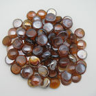 Profesional Fire Pit Fire Glass Beads Amber Batu Kaca Berwarna Untuk Lubang Api
